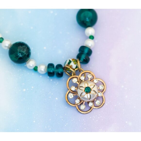 Art Nouveau Flower of Perfection Necklace | 17 inch | Germany | J17 - Picture 1 of 4